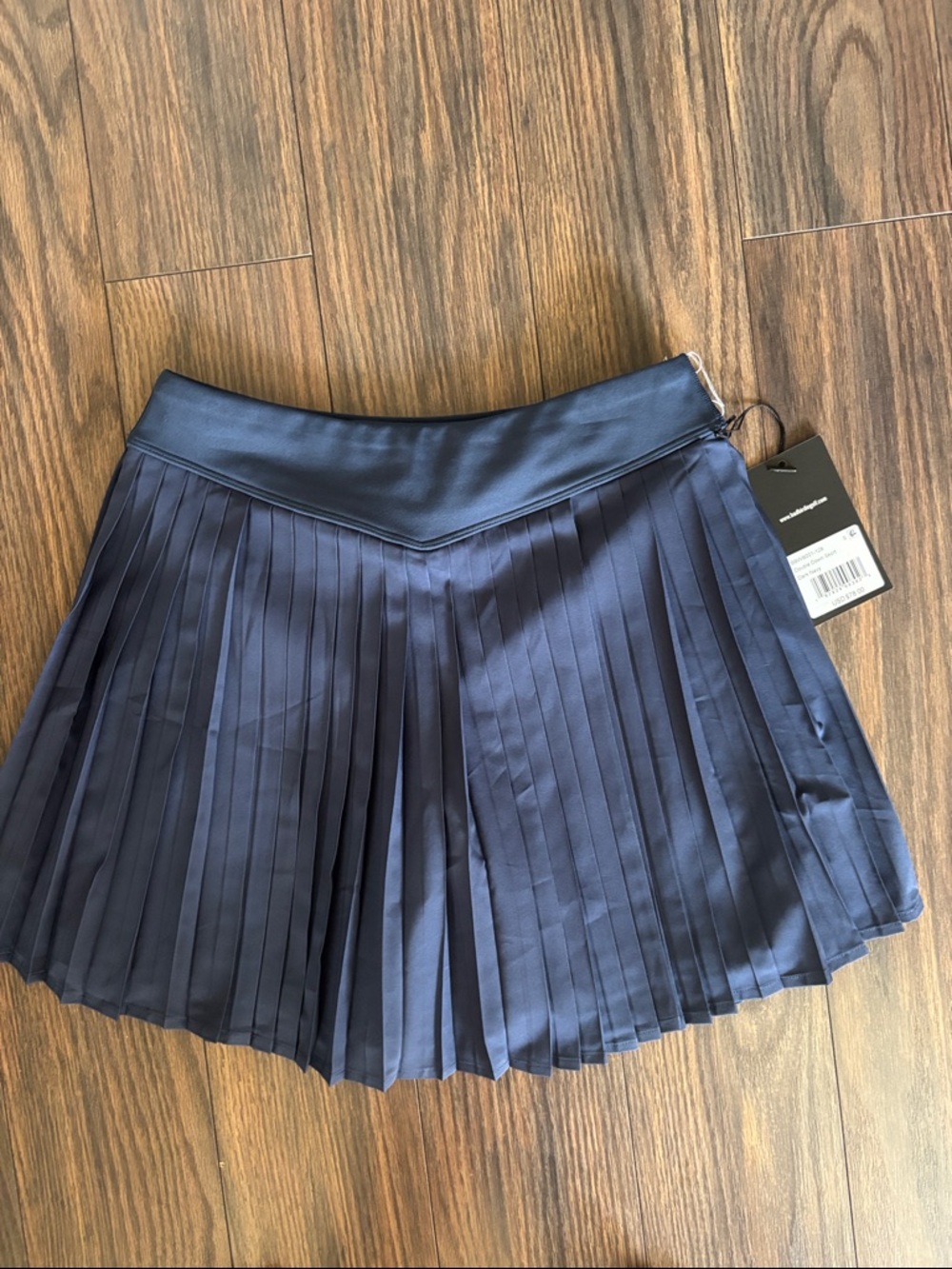 Bad Birdie Navy Pleated Mini Skirt